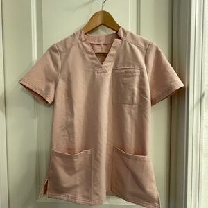 Jaanuu Blush Pink V-Neck Scrub Set (XS)